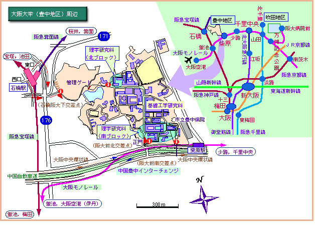 豊中キャンパス周辺マップ
