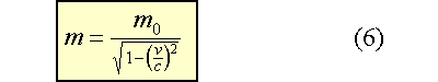 m=m0/(1-v/c)^0.5